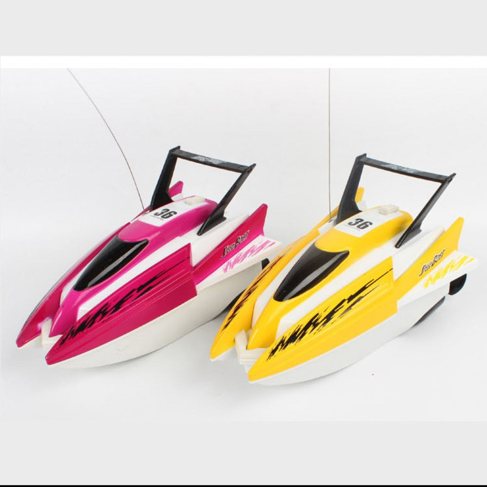 Remote Control Electric Speed Boat for Kids - 4 Channel Plastic Toy with Twin Motor