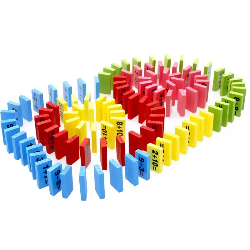 Wooden Math Domino Educational Toy for Kids Ages 3-8 - Montessori Learning Game with Funny Gifts - ToylandEU