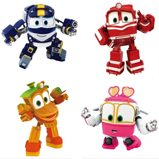 4-Piece Set of Robot Trains Transformation Figures