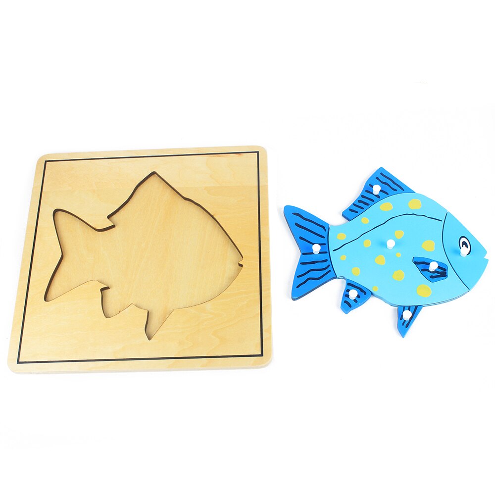 Montessori Wooden Plant and Animal Puzzle for Children's Early Learning