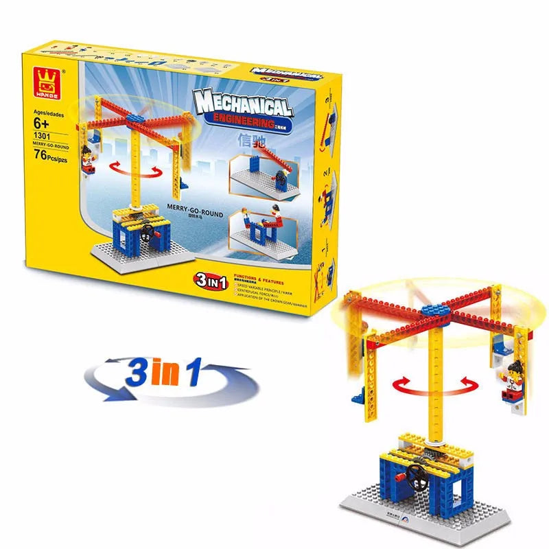 WANGE Electronic Mechanical Engineering Blocks Kit with 3-in-1 DIY Creative Design - ToylandEU