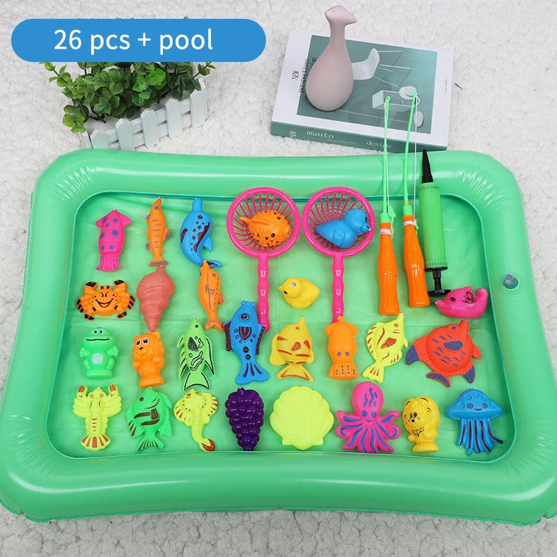 Children's Magnetic Fishing Toy Set with Inflatable Pool and Interactive Parent-Child Game Toyland EU