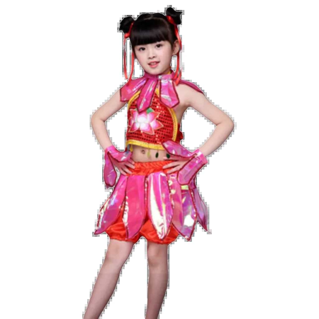 Children's Nezha Lotus Flower Costumes for Kindergarten Dance, Halloween Cosplay, and Festival Performances