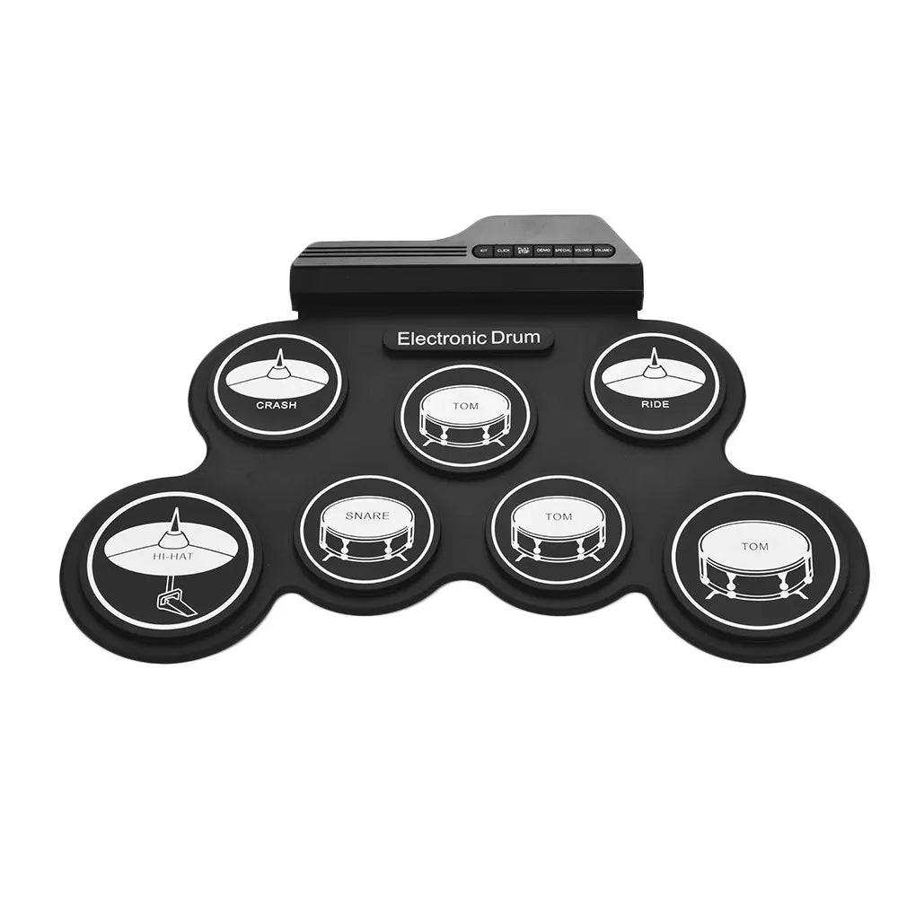 Compact Portable Digital Electronic Drum Set with USB Connectivity and Foldable Silicone Pads - ToylandEU