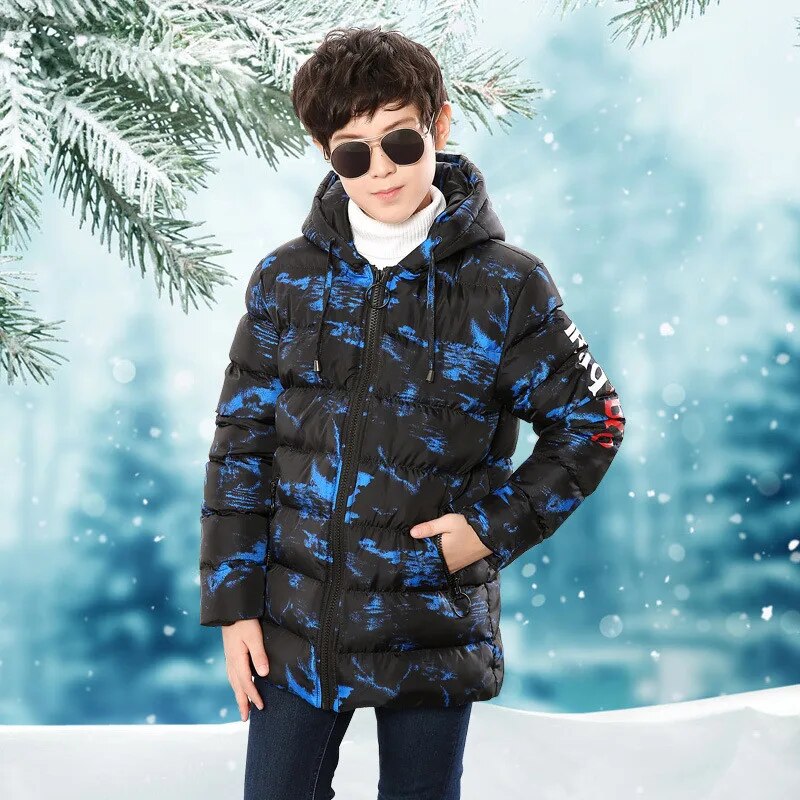 Fashionable Hooded Winter Coat for Boys 8-17T - ToylandEU