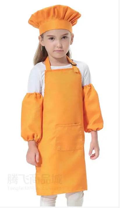 Children's Polyester Apron Set with Chef Hat Custom Print Logo for Painting and Baking - ToylandEU