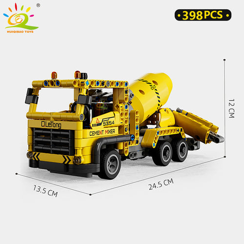 HQB Engineering Bulldozer Crane Dump Truck Building Kit ToylandEU.com Toyland EU