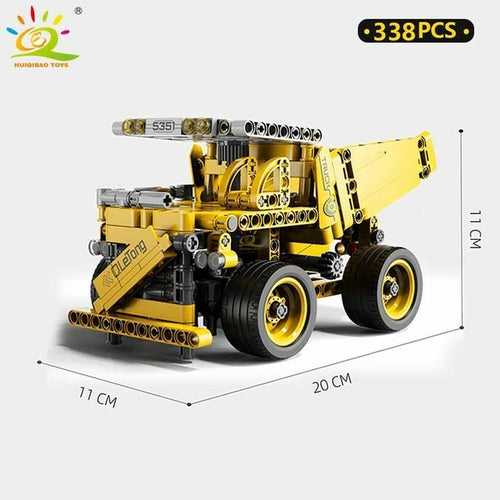 HQB Engineering Bulldozer Crane Dump Truck Building Kit ToylandEU.com Toyland EU