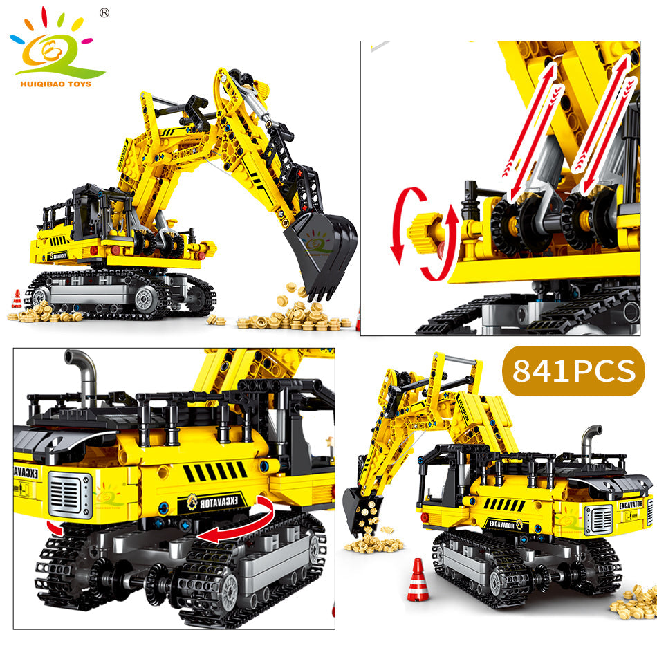 HQB Engineering Bulldozer Crane Dump Truck Building Kit - ToylandEU