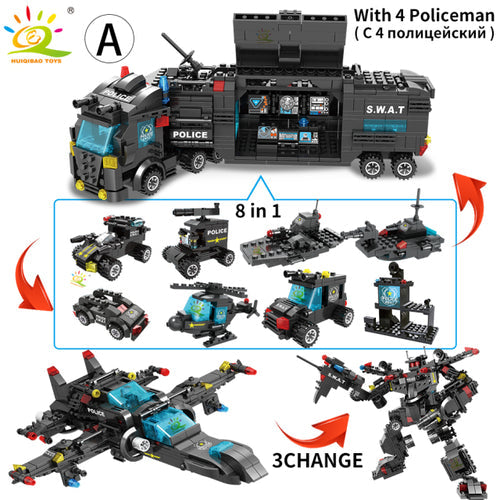 SWAT Police Station Truck Model Building Blocks - 750pcs Educational Toy ToylandEU.com Toyland EU