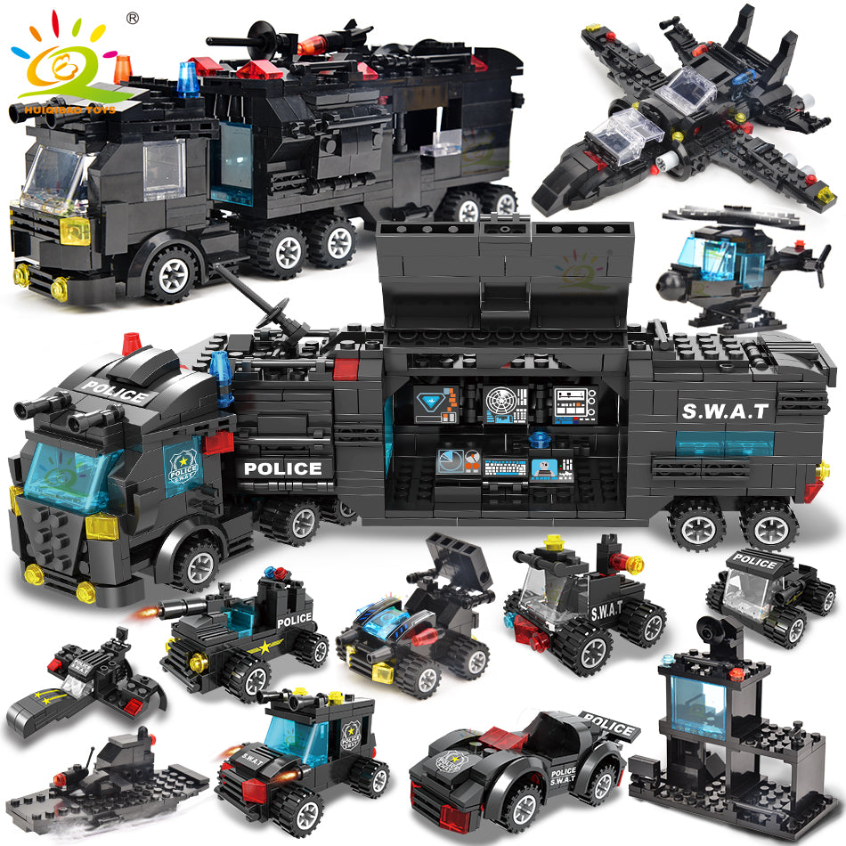 SWAT Police Station Truck Model Building Blocks - 750pcs Educational Toy - ToylandEU