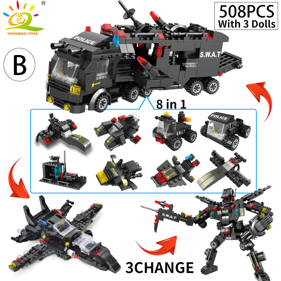 SWAT Police Station Truck Model Building Blocks - 750pcs Educational Toy - ToylandEU