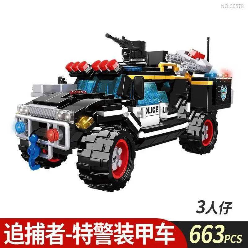 Premium Lego Compatible Building Blocks Set Multi Vehicle City Police Station Bus Car Helicopter Army Trucks For Kids - ToylandEU