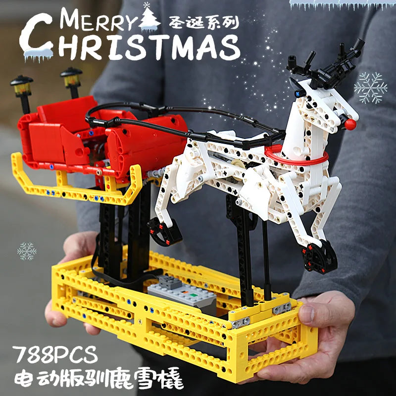 Mould King 10015 Christmas Series Electric RC Track Train Winter House - ToylandEU