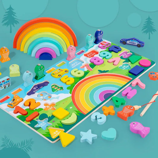 Rainbow Wooden Educational Toy Set for Early Childhood Development - ToylandEU