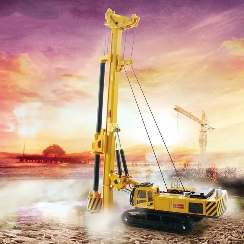 Durable Diecast Rotary Drilling Rig 1/64 Scale Metal Engineering Truck - ToylandEU