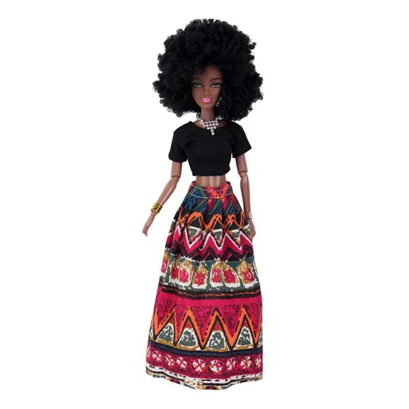 African Princess Movable Black Doll 11 Joints 30cm for Girls - ToylandEU