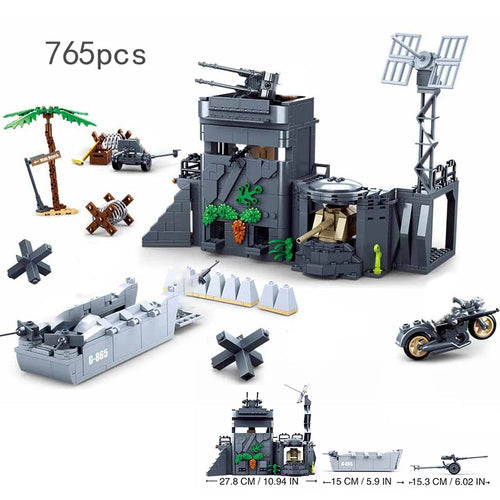 WW2 Military Vehicle and Bunker Artillery Set for the Normandy Landings by Sluban ToylandEU.com Toyland EU