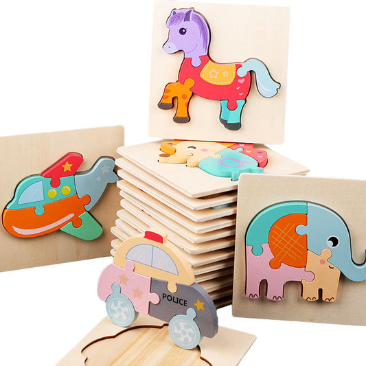 Montessori 3D Wooden Animal Puzzles for Kids 2-5 Years - ToylandEU