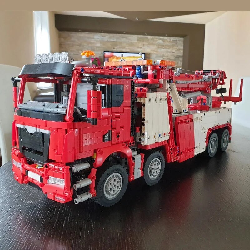 New 4111pcs Road Rescue Truck Crane Remote Control Building Blocks Toy