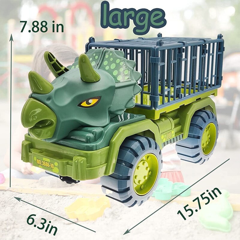 Dinosaur Transport Car Carrier Truck Toy with Inertia Vehicle and Dinosaur Gift