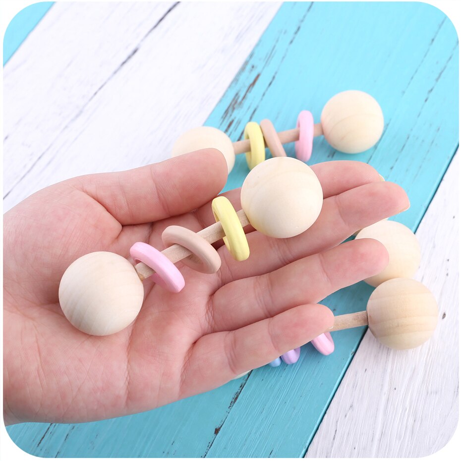 Wooden Teether Rattle Montessori Activity Gym Toy for Babies - ToylandEU