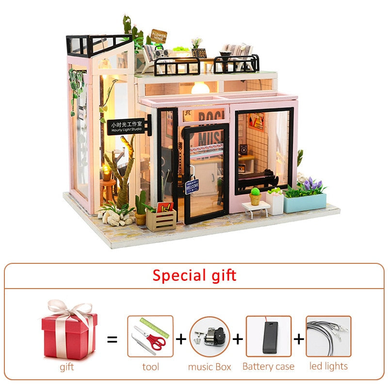 Sea Villa Wooden DIY Miniature Dollhouse Kit with Furniture - Kids Birthday Gift Toyland EU Toyland EU