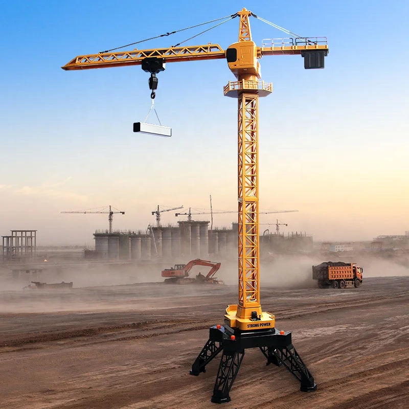 12-Channel Remote-Control Alloy Tower Crane with Wireless Charging Fun