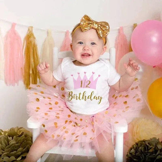  Half Birthday Cake Smash Outfit Sequined Baby Tutu Set -  ToylandEU™
