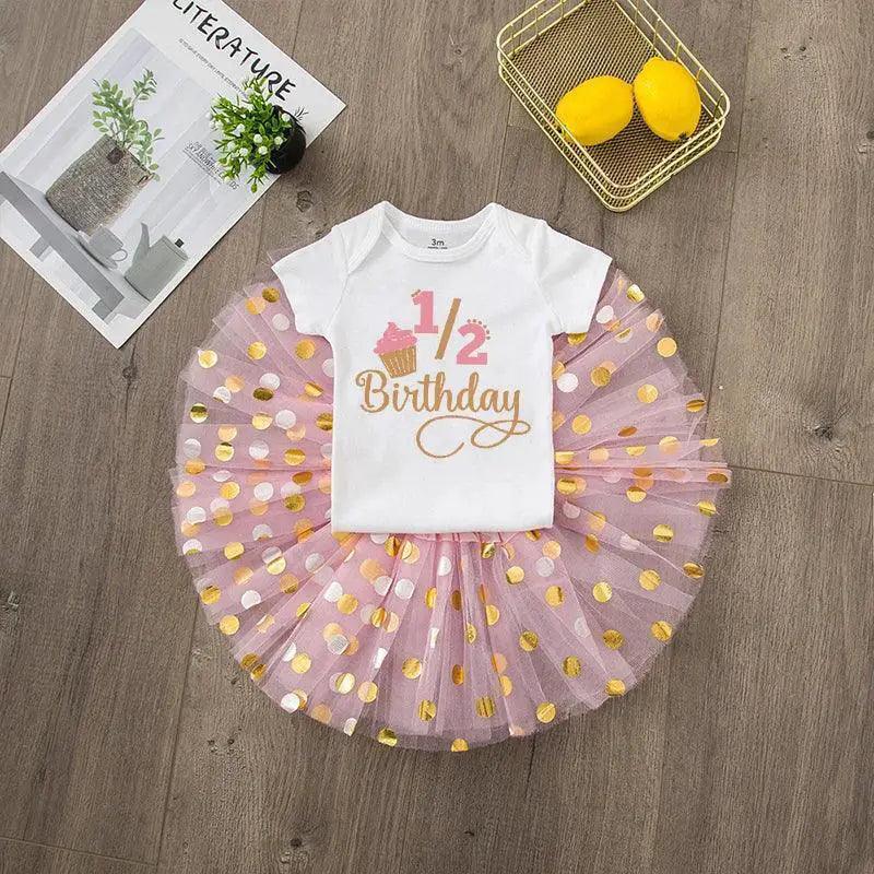  Half Birthday Cake Smash Outfit Sequined Baby Tutu Set -  ToylandEU™