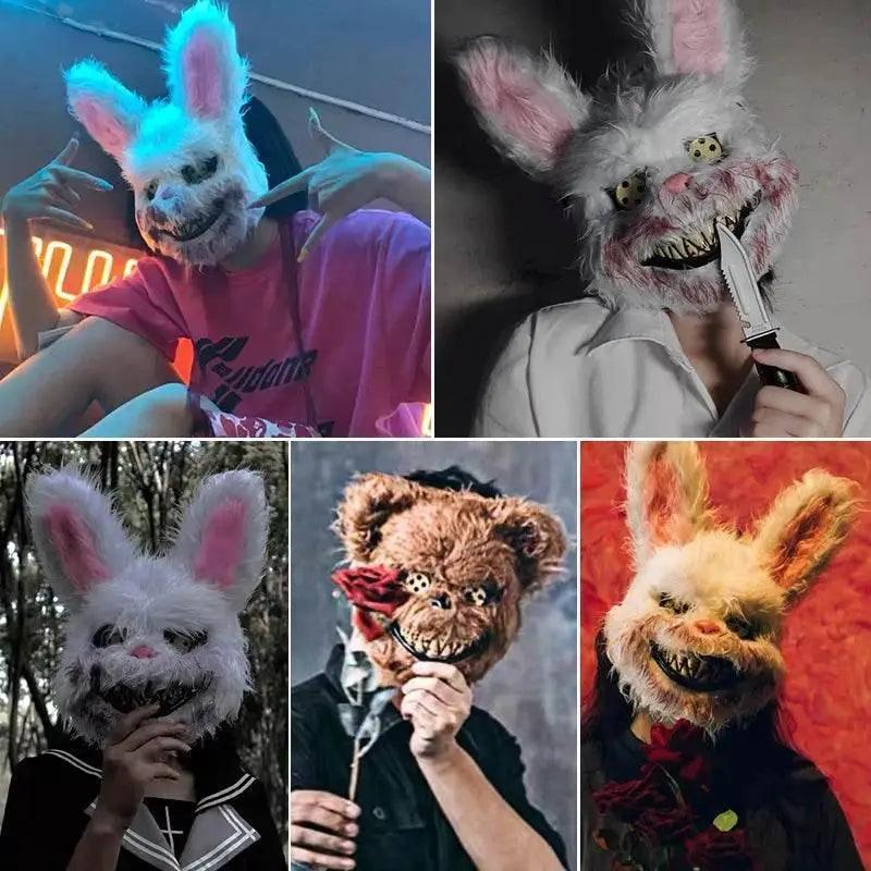  Fancy Halloween Mask Party Stage Scary Bear Rabbit Cartoon Cosplay Face Head Cover Carnival Costume Props Dance Masquerade Mask -  ToylandEU™