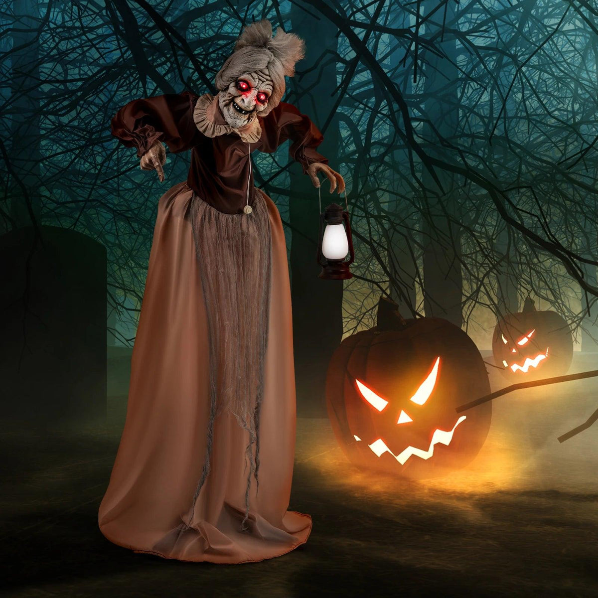 Halloween Animatronic Zombie | Movable Arms & Lights | Toylandeu™