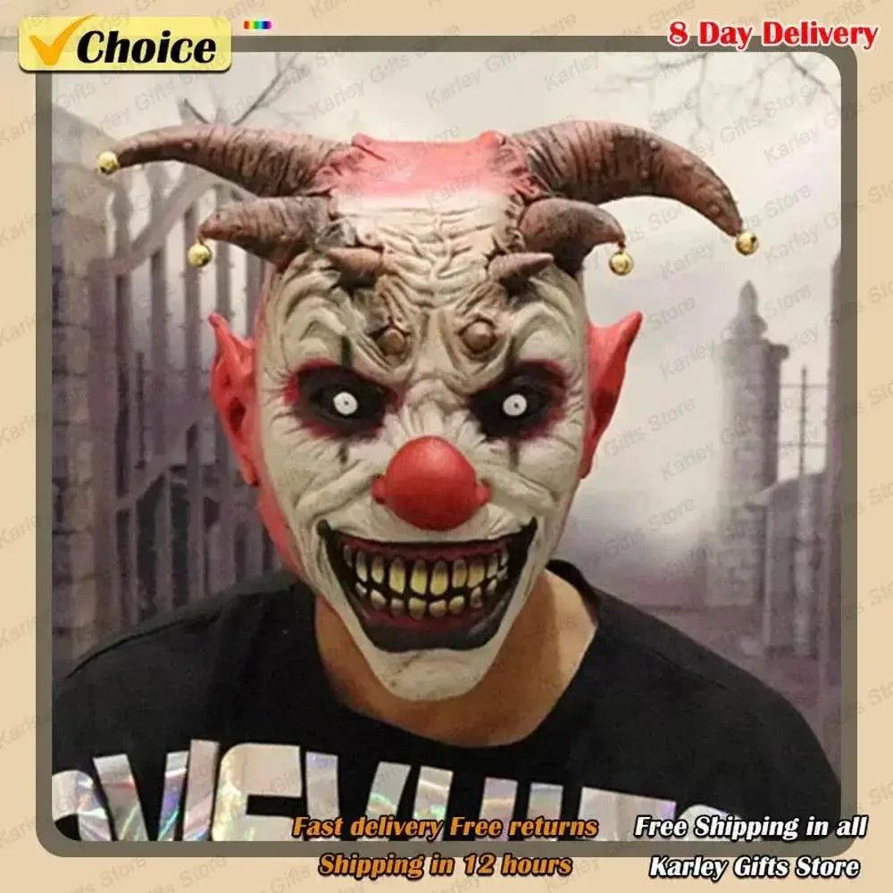  Scary Masks Easy To Wear One Size Masks Halloween Masks Lifelike Appearance Latex Repeatable Clown Masks Jingle Bell Masks -  ToylandEU™