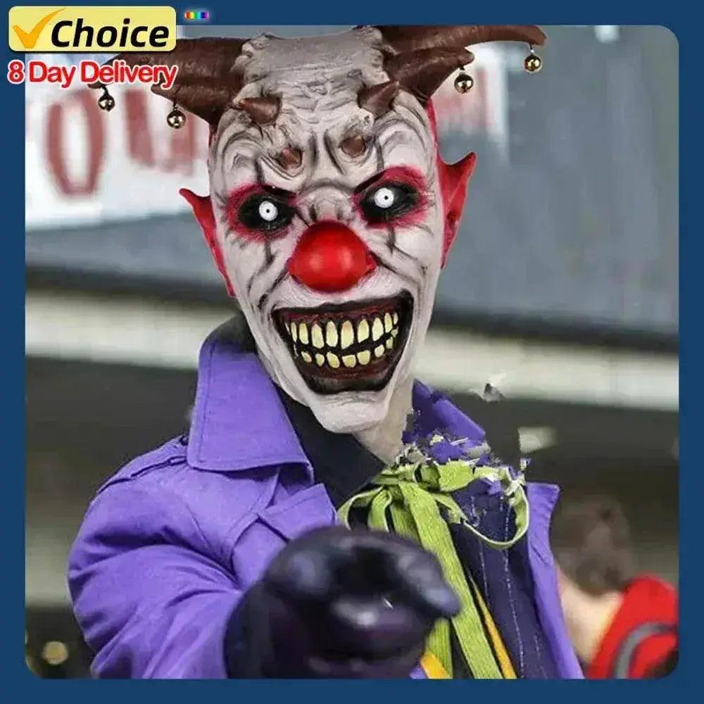  Scary Masks Easy To Wear One Size Masks Halloween Masks Lifelike Appearance Latex Repeatable Clown Masks Jingle Bell Masks -  ToylandEU™