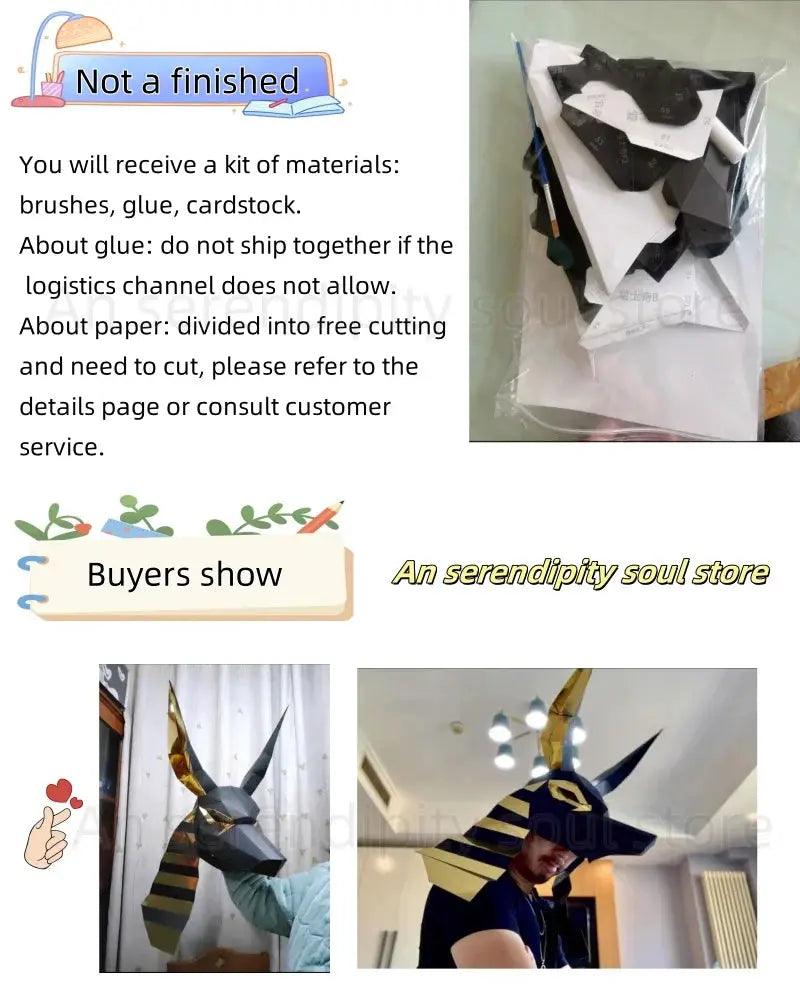  Anubis Mask Papercraft 3D Art DIY Halloween Costume -  ToylandEU™