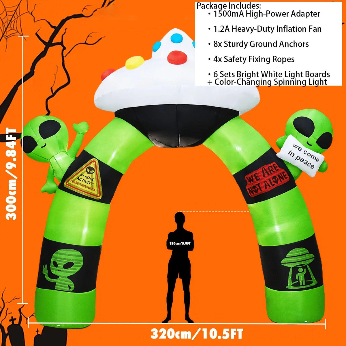 Halloween Inflatable Alien Arch | LED Lights | Toylandeu™
