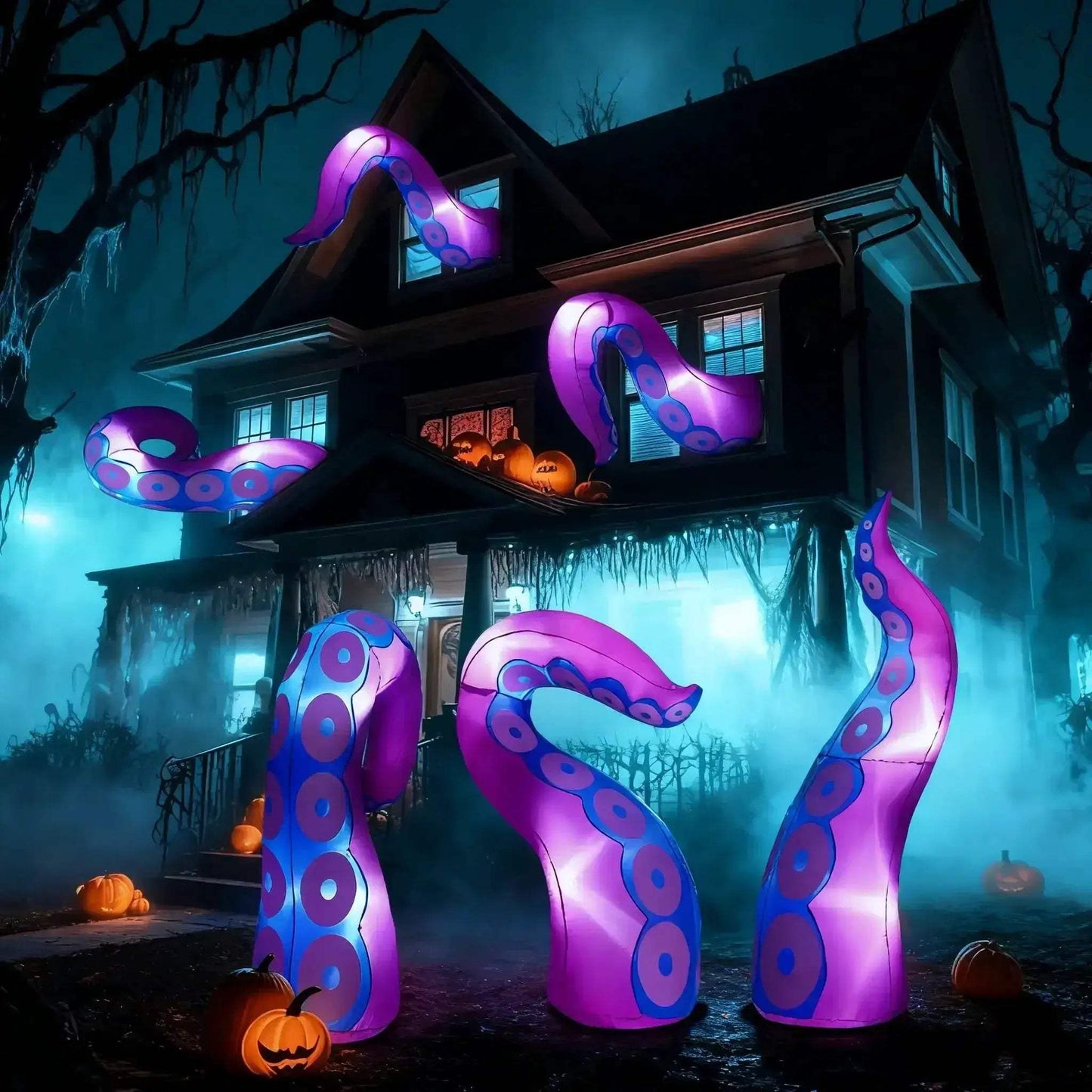 Halloween Inflatable Octopus Tentacles Trio With LEDs For Windows - ToylandEU