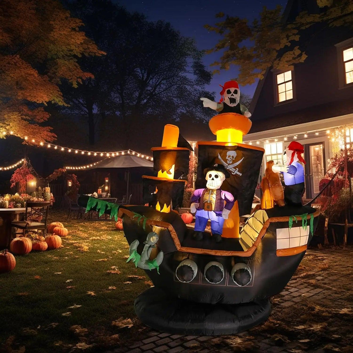 Halloween Inflatable Pirate Ship | 7 Ft Tall | Toylandeu™