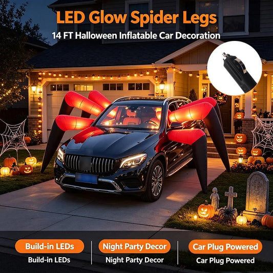 Halloween Inflatable Spider Legs | 14Ft 8LED Lights | Toylandeu™