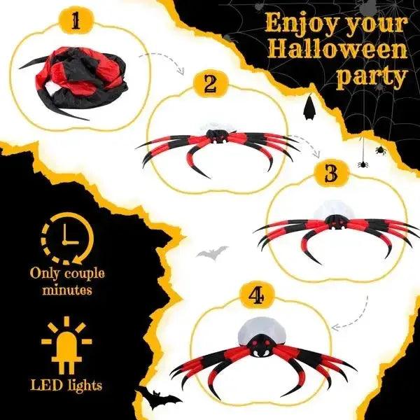  Halloween Inflatable Spider Rotating LED Lights Outdoor -  ToylandEU™