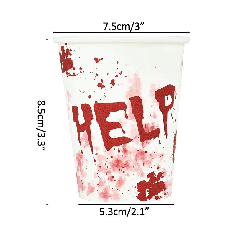 Halloween Paper Plates With Blood Handprint | Toylandeu