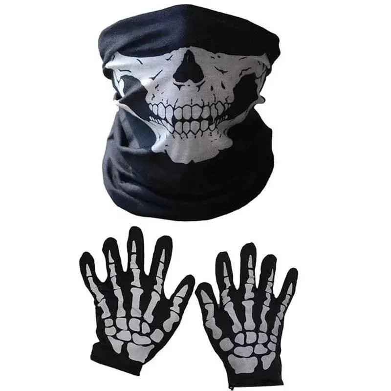  Halloween Skeleton Gloves and Skull Face Mask Set Indoor Outdoor Party Face Cover Scary Horror Atmosphere Props Gift -  ToylandEU™