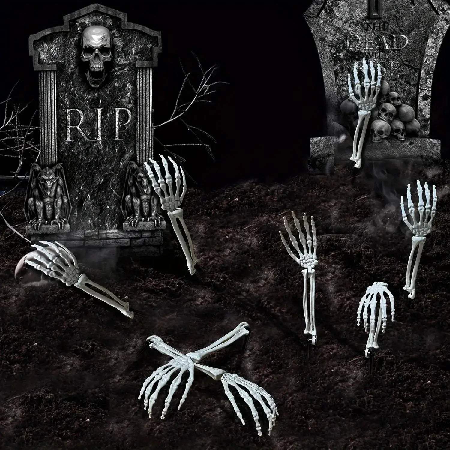 Halloween Skeleton Ground Stakes With Skull And Hand Decor - ToylandEU
