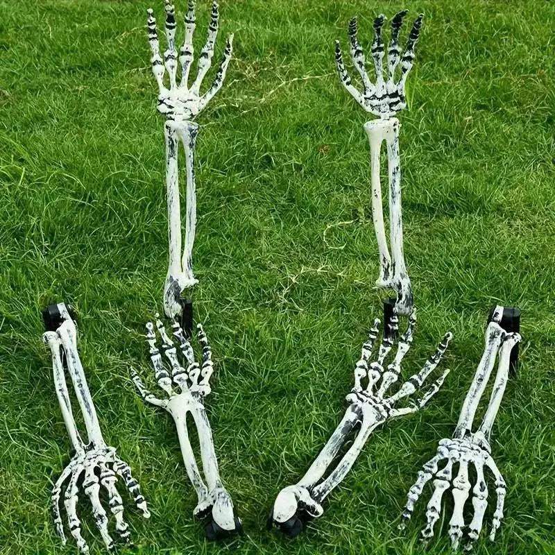 Halloween Skeleton Ground Stakes With Skull And Hand Decor - ToylandEU