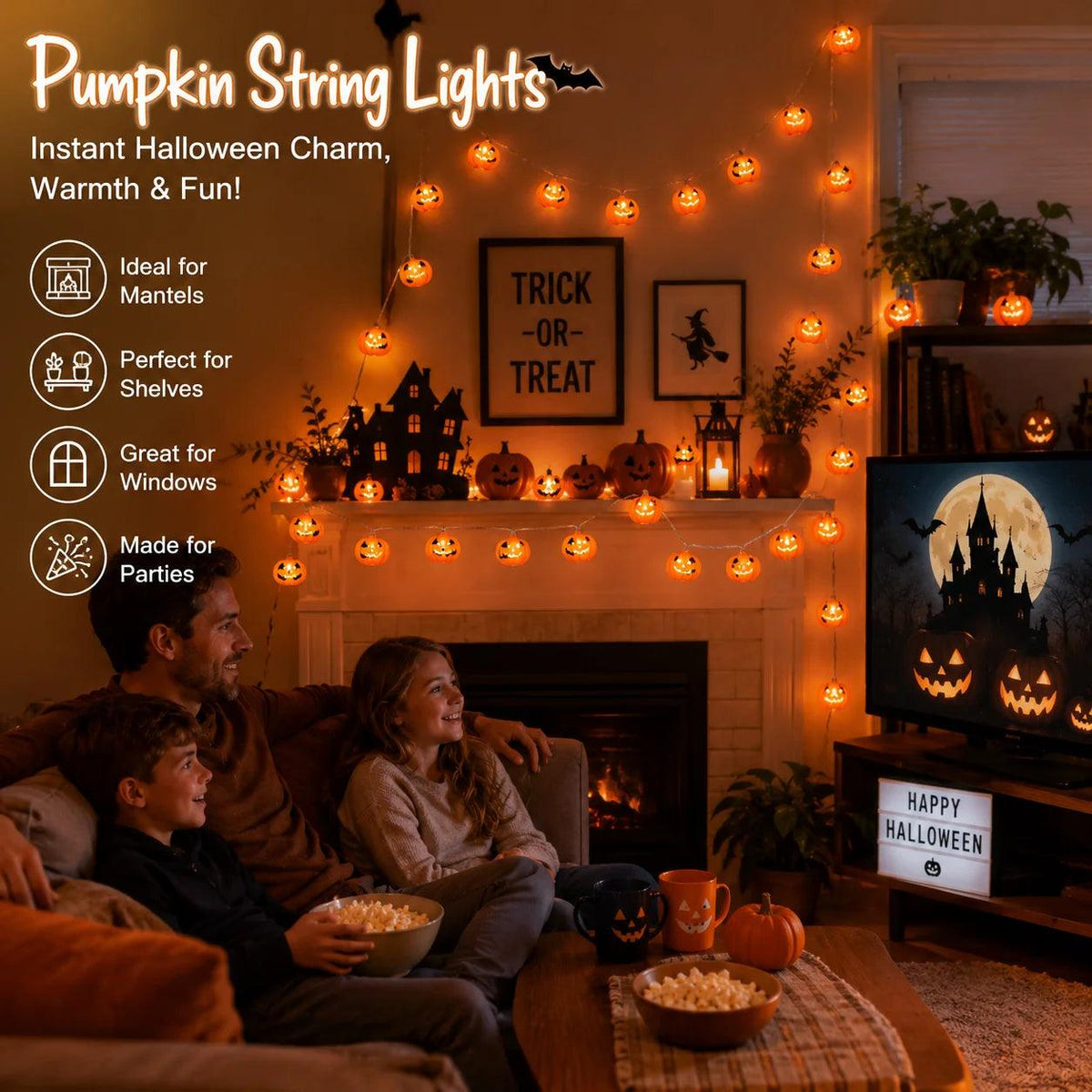 Halloween String Lights | 20 LED Warm White | Toylandeu™