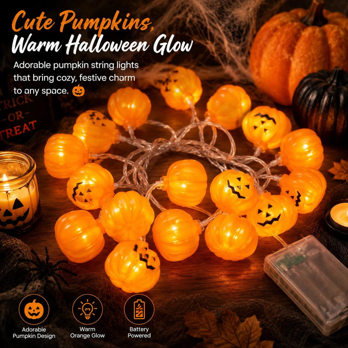 Halloween String Lights | 20 LED Warm White | Toylandeu™