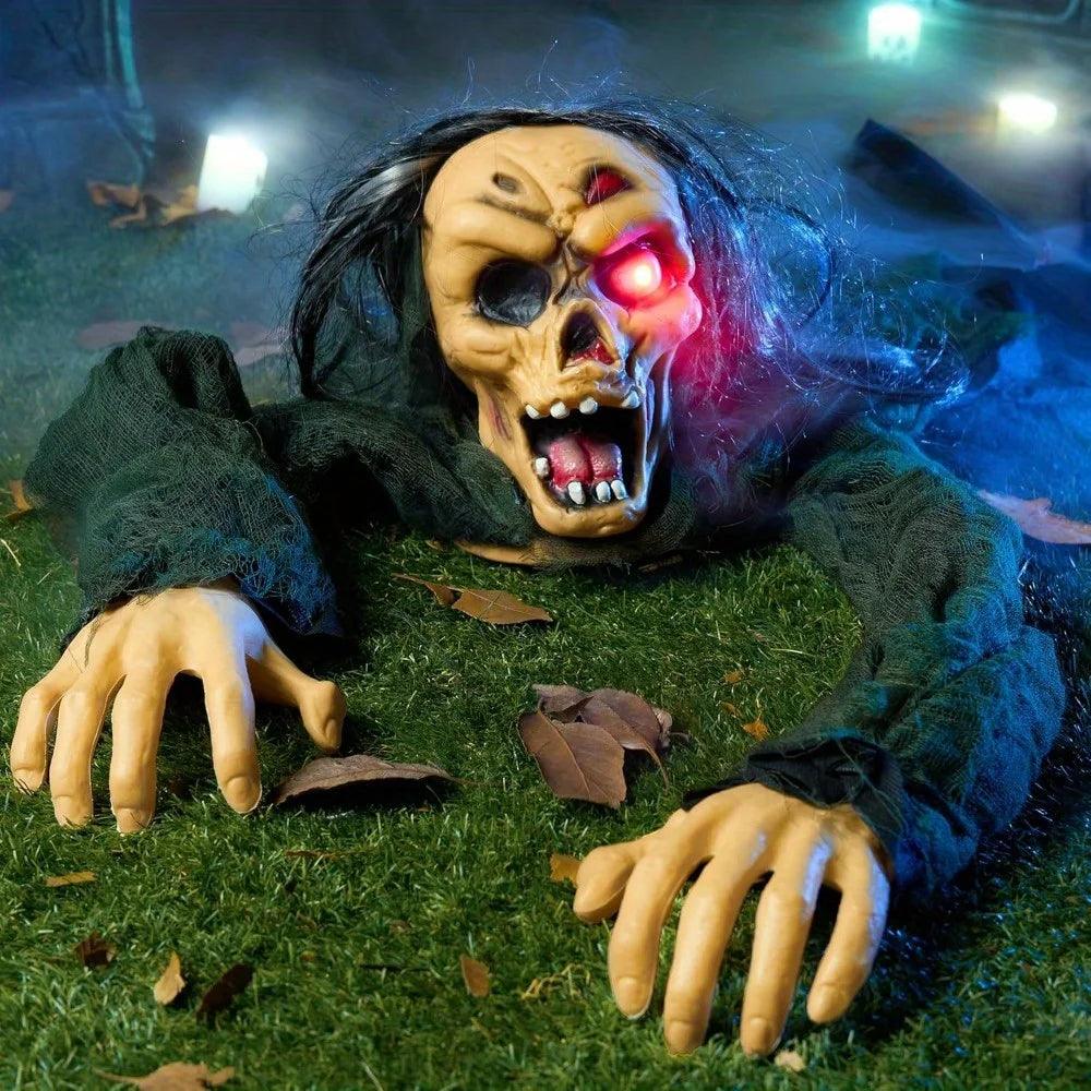Halloween Zombie Decor | Glowing Eyes & Sound Effect | Toylandeu™