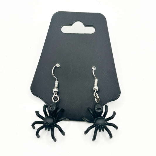 Spider Earrings | Lego Parts | All Black Finish | Halloween Jewelry