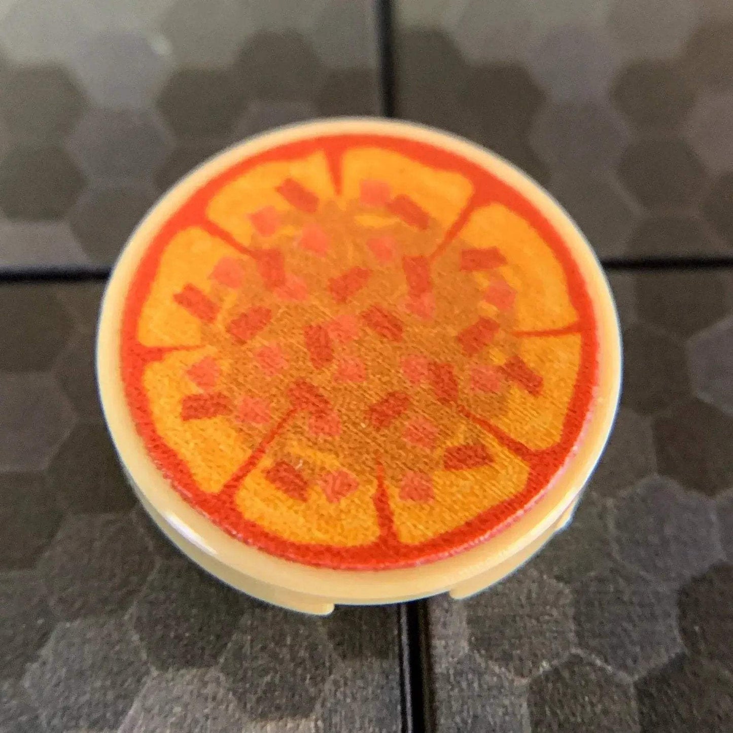 Custom LEGO 2x2 Round Tile Ham And Bacon Pizza Print - ToylandEU
