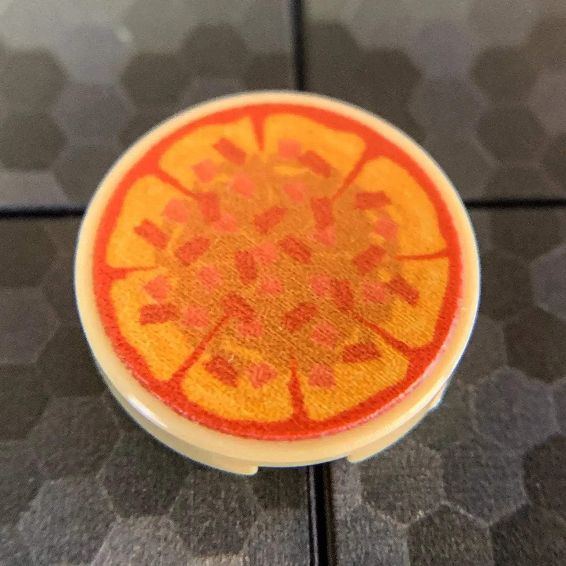 Custom LEGO 2x2 Round Tile Ham And Bacon Pizza Print - ToylandEU